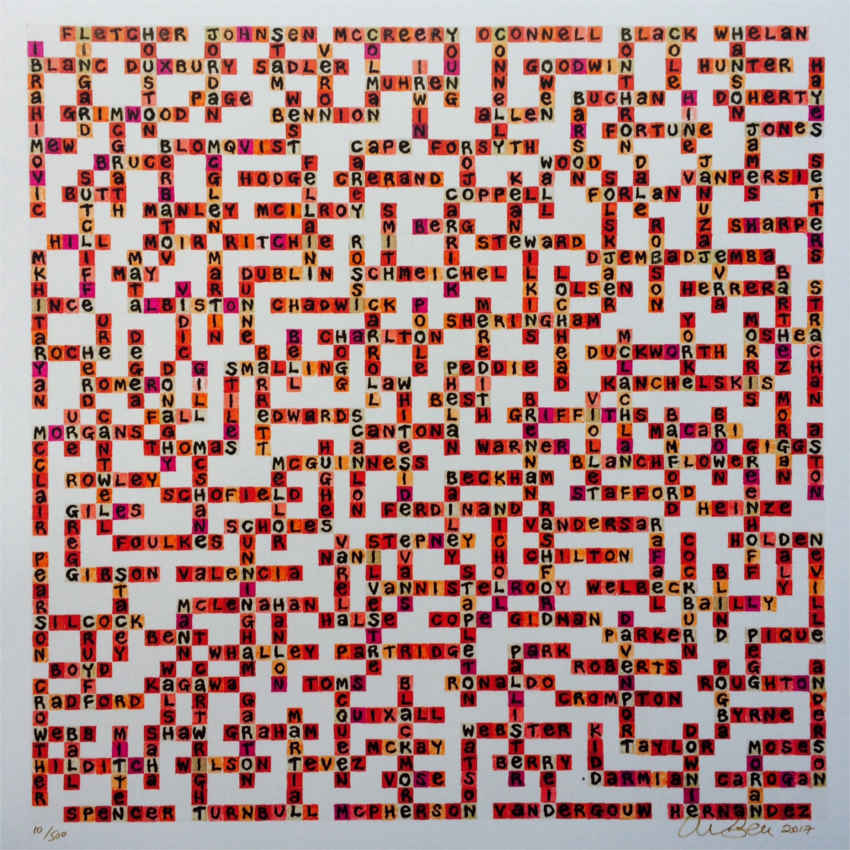 Photo of Manchester United name-chains limited print - example of work