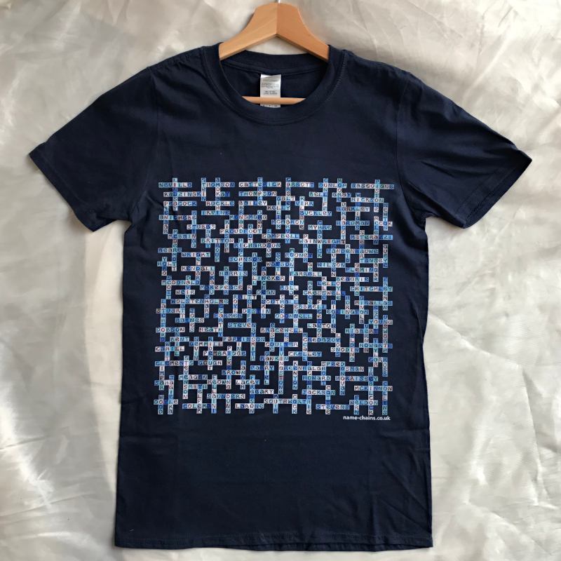 Image of Everton FC name-chains navy t-shirt