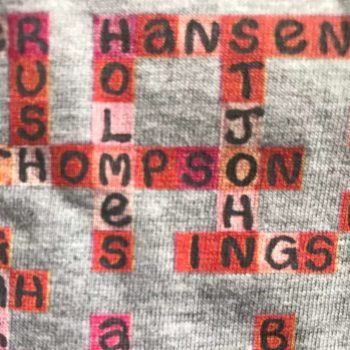 image of liverpool fc name-chains t-shirt close up showing players names