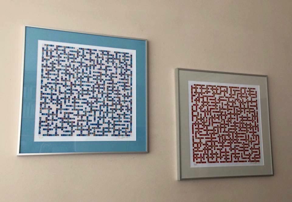 photo of manchster city and manchester united name-chains designs framed & mounted on a wall